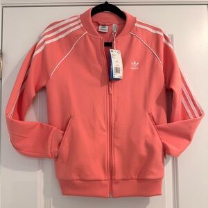 adidas Coral Women's Track Bomber Jacket with 3-Stripes New Size Small
